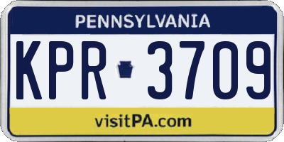 PA license plate KPR3709