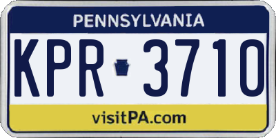 PA license plate KPR3710