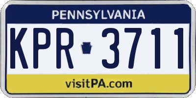 PA license plate KPR3711