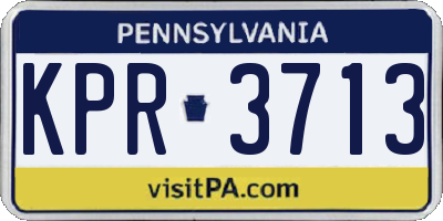 PA license plate KPR3713