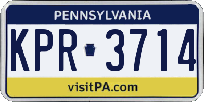 PA license plate KPR3714
