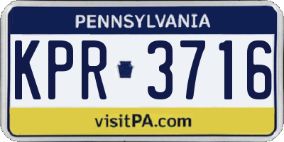 PA license plate KPR3716