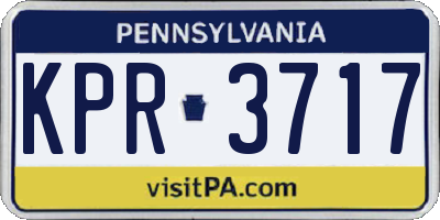 PA license plate KPR3717