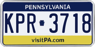 PA license plate KPR3718