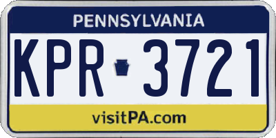 PA license plate KPR3721