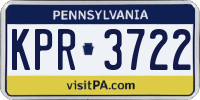 PA license plate KPR3722