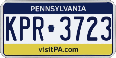 PA license plate KPR3723