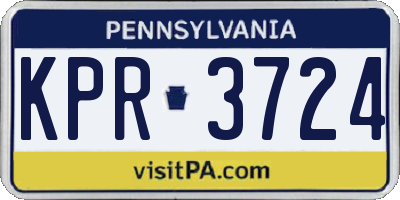 PA license plate KPR3724