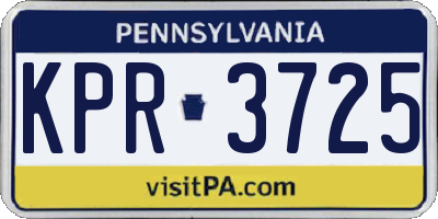 PA license plate KPR3725