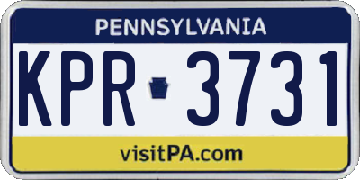 PA license plate KPR3731