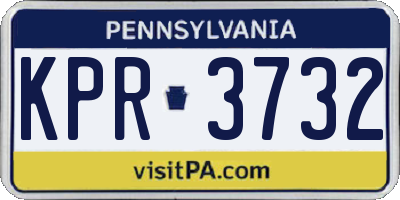 PA license plate KPR3732