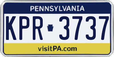 PA license plate KPR3737