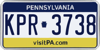 PA license plate KPR3738