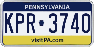 PA license plate KPR3740