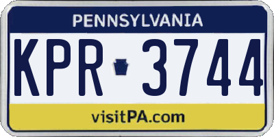 PA license plate KPR3744