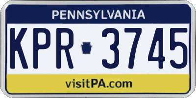 PA license plate KPR3745