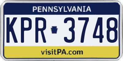 PA license plate KPR3748