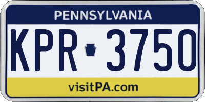 PA license plate KPR3750