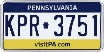 PA license plate KPR3751