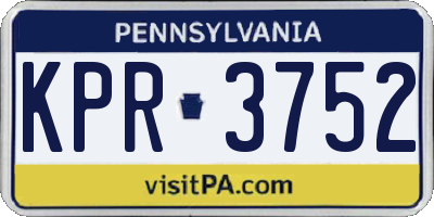 PA license plate KPR3752