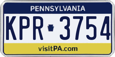 PA license plate KPR3754