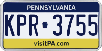 PA license plate KPR3755