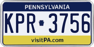PA license plate KPR3756