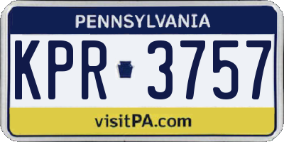 PA license plate KPR3757