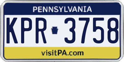PA license plate KPR3758