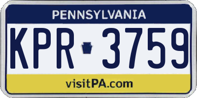 PA license plate KPR3759