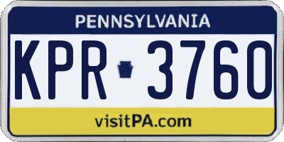 PA license plate KPR3760