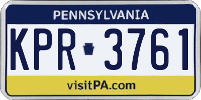 PA license plate KPR3761