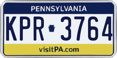 PA license plate KPR3764