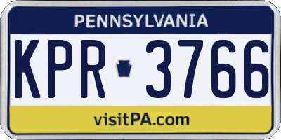 PA license plate KPR3766