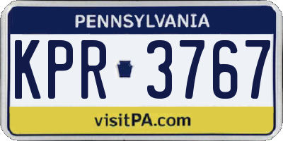 PA license plate KPR3767