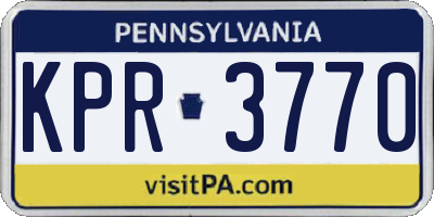 PA license plate KPR3770