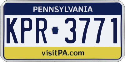 PA license plate KPR3771