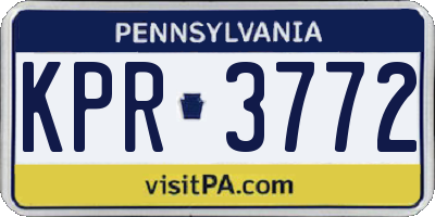 PA license plate KPR3772