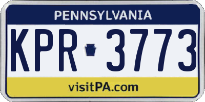 PA license plate KPR3773