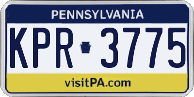 PA license plate KPR3775