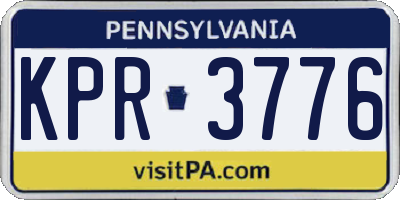 PA license plate KPR3776