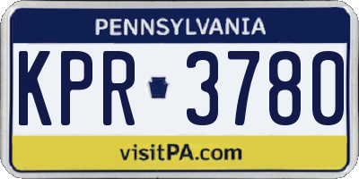 PA license plate KPR3780
