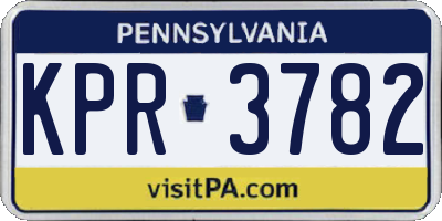 PA license plate KPR3782