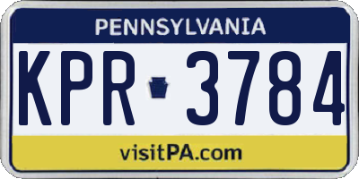 PA license plate KPR3784