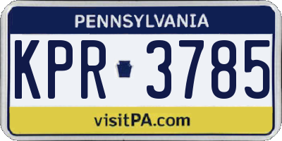PA license plate KPR3785