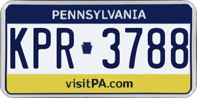 PA license plate KPR3788
