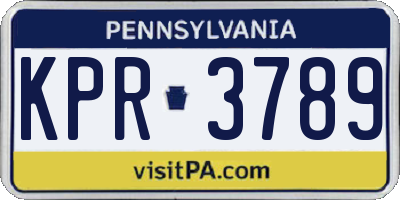 PA license plate KPR3789
