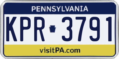 PA license plate KPR3791