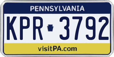 PA license plate KPR3792