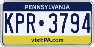 PA license plate KPR3794